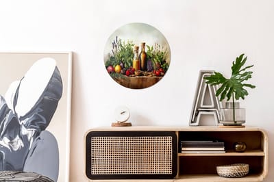 WallCircle - Wandcirkel - Muurcirkel - Stilleven - Kruiden - Specerijen - Fruit - Kleurrijk - Aluminium - Dibond - 30x30 cm - Binnen en Buiten