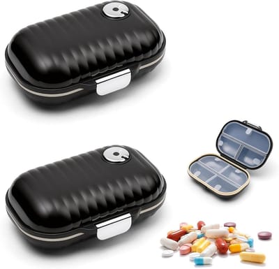 Pillendoosjes voor 7 dagen - Compacte organizer met 7 vakken, ideaal voor reizen en dagelijks gebruik, met draaiknop voor eenvoudige registratie