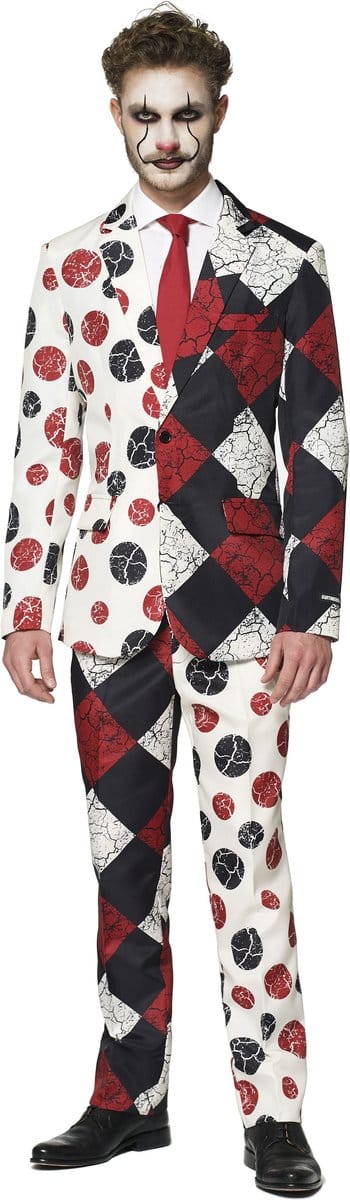 Suitmeister Red Clown - Heren Pak - Carnavalskleding - Kostuum - Verkleedkleding - Horror - Maat XXL