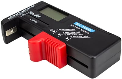 Batterij Tester - Volt Checker - Batterijen Controleren - Digitaal Display - Compact Formaat - Zwart