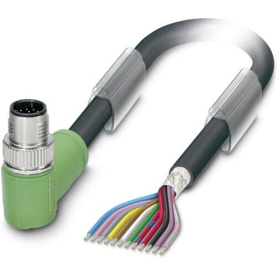 Phoenix Contact 1430080 Sensor/actuator connector, geassembleerd M12 Aantal polen (sensoren): 12 Stekker, haaks 1.50 m 1 stuk(s)
