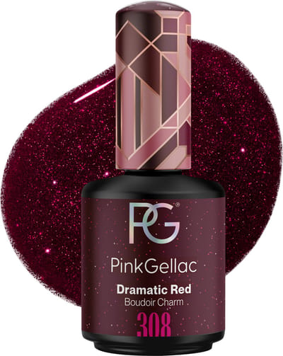 Pink Gellac Gellak - 308 Dramatic Red 15ml - Rode Gel Nagellak - Gellac - Gel Nagels Producten