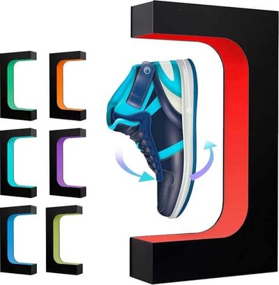 Tumex - Sneaker Display Zwevend - Sneaker Accessoires - Schoenenbox - Sneakerbox - 360° Rotatie - Magnetisch - Inclusief LED-Verlichting