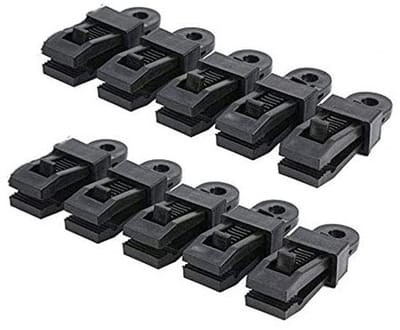 Dailygoods- Zeilklemmen 10 Stuks - Multifunctionele Clip - Tent Accessoires - Winddicht - Zwart - Stevig Materiaal - Tarp Clips