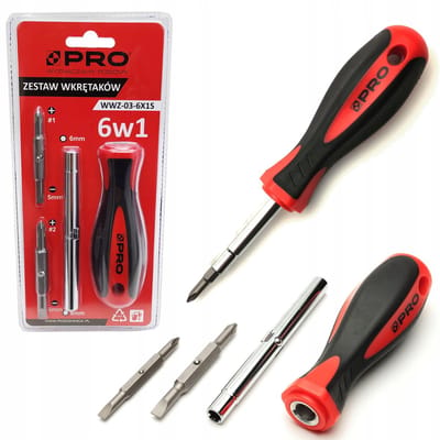 6-delige schroevendraaierset CRV 6150 Staal met magnetische punt