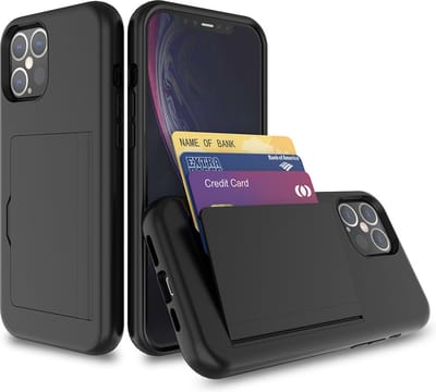 Smartphonica Samsung Galaxy A12 hoesje sterk TPU met pashouder - Zwart geschikt voor Samsung Galaxy A12