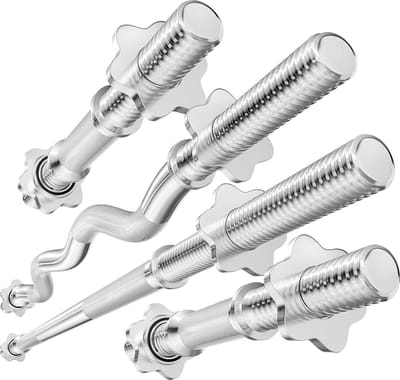 Hop-Sport HS-1055 - Halterstangenset - Verchroomd staal - 30 mm - Antislip handgrepen