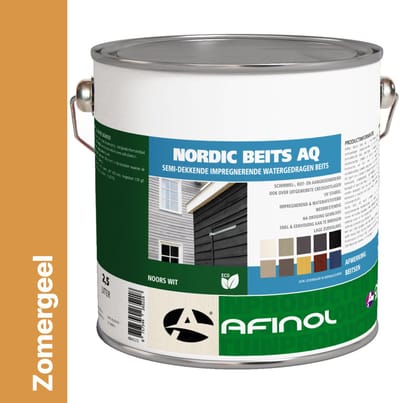 Afinol nordic beits AQ zomergeel - 2,5 liter