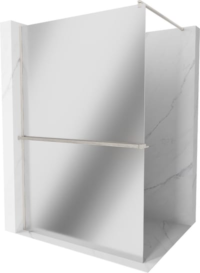 Mexen Kioto+ douchewand met plank Walk-in 70 x 200 , spiegel, geborsteld nikkel - 800-070-121-97-50