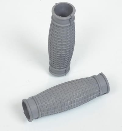 Paire de poignées gaufrée grise Ø22mm 105mm pour Solex 330 SANS poignée tournante