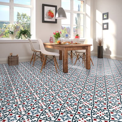 Antislip vloerstickers met beschermende coating - LENA vloertegels - 1 sticker van 60x100 cm