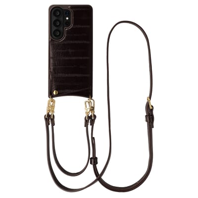 Selencia Hoesje - Geschikt voor Samsung Galaxy S26 Ultra - Real Leather Backcover met Pashouder - Dark Chocolate