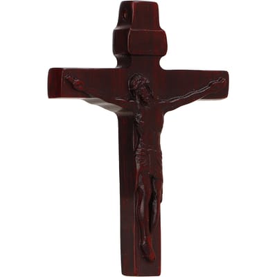 Houten Kruis Hanger Vintage Handgesneden Palissander Hout Jezus Kruis Ketting Hanger Mannen Crucifix Hanger Religieus Cadeau black