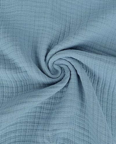 Hydrofiele Stof 6-laags - JeansHydrofiel Stof 6-Laags Uni – Jeans Blauw – Extra Breed 170 cm – 245 g/m² – 100% Katoen – Per Meter