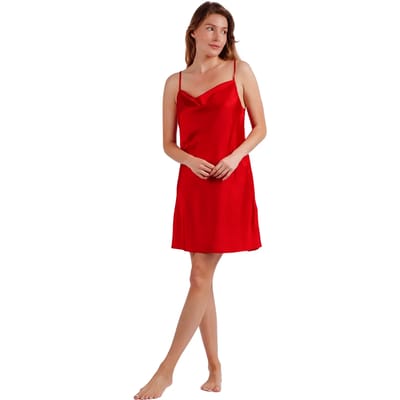 Satin nachtjapon met spaghettibandjes voor dames Admas Classic Luxe