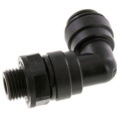 10mm x G1/4'' 90 graden L-verbinding POM Insteekfitting Buitendraad Draaibaar NBR