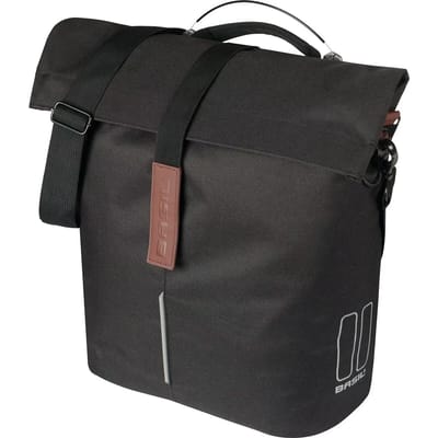Basil City - Fiets Shopper MIK Studs - 14-16L - Zwart - Waterafstotend - Reflectiedetails