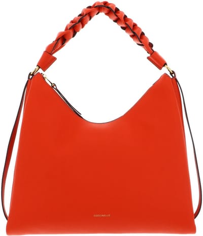 COCCINELLE Leren Schoudertas Boheme Grana Double Shoulder Bag Gazpacho / Sangria Oranje