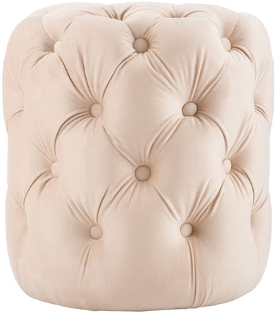 CLP Drancy Poef - rond - zitzak - hocker - velvet - creme