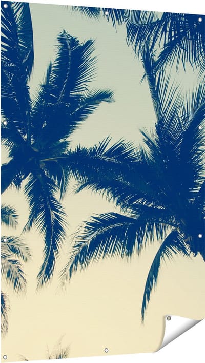 Gards Tuinposter Palmbomen Bladeren - 100x150 cm - Tuindoek - Tuindecoratie - Wanddecoratie buiten - Tuinschilderij