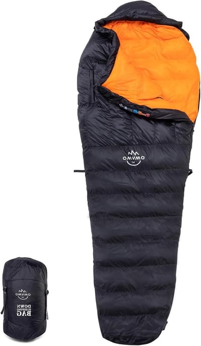 Mummy Slaapzak - Kampeerslaapzak Outdoor - Kamperen Wandelen - Synthetisch Dons Vulling - 220 x 80 cm - Blauw