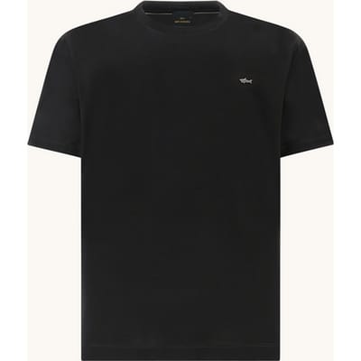 t-shirt in katoen jersey dubbel mercerised man zwart
