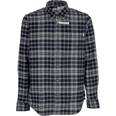 Herenshirt met lange mouwen, zwaar flanel, L/s geruit overhemd Balsamgroen