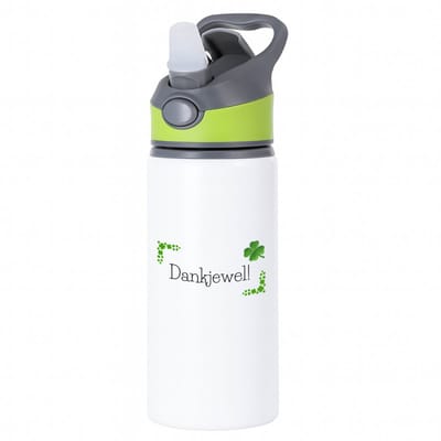 Hacebo® - Collega cadeau - waterfles met rietje groen - Collega - Collega met opdruk - Collega kado - Collega cadeau - Collega afscheid - Klavertje vier - verjaardag - liefste Collega - Leuk kado om te geven - water fles - 650ML
