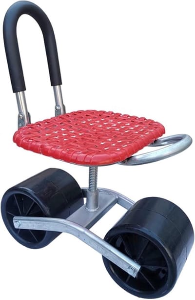 Tuinwagen met zitje - Werkkruk buiten - Tuinieren en gazon - Draaibaar en verstelbaar - 23-35 cm hoogte - Stijl1