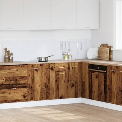 vidaXL - Onderkast - met - lade - Lyon - 30x46x81,5 - cm - bewerkt - hout - oud - houtkleurig