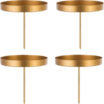 QTTVBTNA - Kaarsenhouder - 4 Stuks - Metaal kaarsenhouder - Voor Kerstkransen - Geschikt voor Kaarsen tot 8 cm - Goud