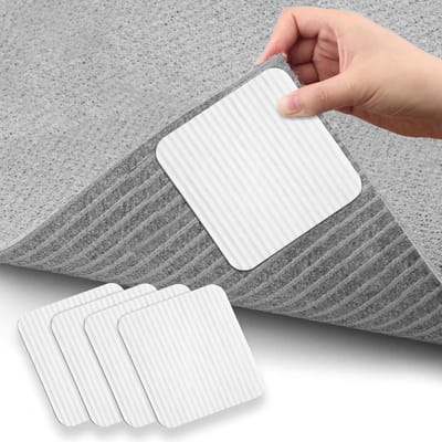 Anti-slip Pads voor Vloerkleden - 4 Stuks Wasbare Vierkante Matten, Herbruikbare Grip voor Tapijten - 10 x 10 CM, Ideaal voor Stabiliteit en Veiligheid