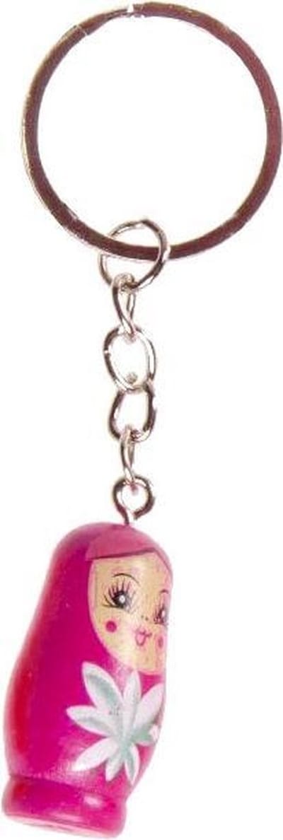 Lg-imports Sleutelhanger Matroesjka 3,5 X 2 Cm Hout Fuchsia