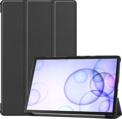 Hoesje - Geschikt voor Samsung Galaxy Tab S6 - Dun & Stevig - Hardcover Book Case - Trifold Bookcase Hoes - Hard Cover - Tablethoes - Zwart