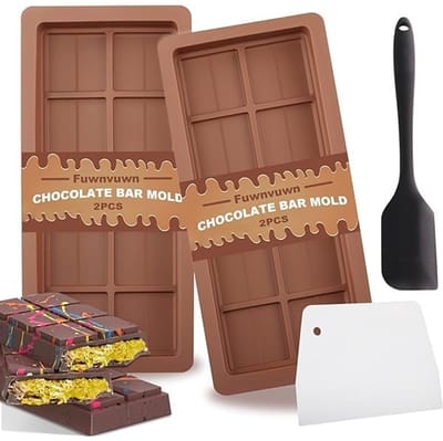 Dailygoods- Chocoladevormen Premium Kwaliteit - Siliconen Mallen - Set van 2 - BPA-vrij - Temperatuurbestendig - Ideaal voor Bonbons - Siliconen Bakvormen