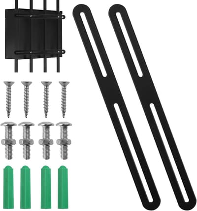 Flat Connector Set van 2 Stuks, 280x24mm Bevestigingskit voor Hekken en Postkasten met M5 Schroeven, Ideaal voor Montage van Postkasten op Hekken en Poorten