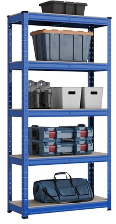 Heavy Duty Staal Garage Rekje - Industrieel Wandrek met 150kg per Plank en 5 Niveaus
