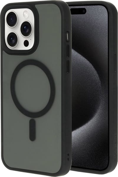 New Age Devi - Hoesje geschikt voor iPhone 15 Pro Max MagSafe - Shockproof - Doorzichtig Mat Zwart