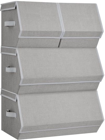 Unyqoos ® Stijlvolle en Stapelbare Opbergdozen Set van 4 met Magneetsluiting voor Kleding en Boeken