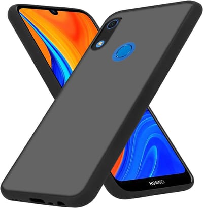 Cadorabo Hoesje geschikt voor Huawei Y6S in MATT ZWART - Hybride beschermhoes met TPU siliconen Case Cover binnenkant en matte plastic achterkant
