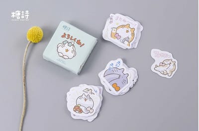 Kawaii Cartoon Katten Stickers 45 stickers – Bullet Journal, Planner & Scrapbook Stickers – Sinterklaas & Kerstcadeau – Schoencadeau – Cadeaus onder €5