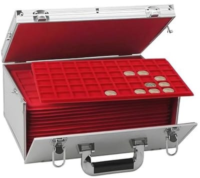 Giant Coin Case met 15 Compartimenten voor Meer dan 500 Munten - 350 x 245 x 165 mm