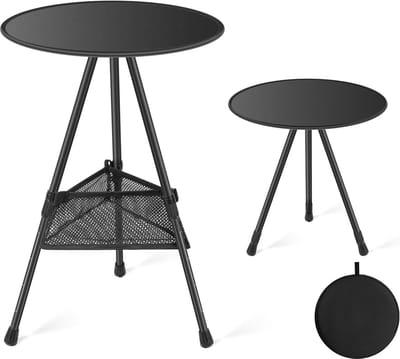 Inklapbare Ronde Tafel - Verstelbare Draagbare Eettafel voor Buiten - Lichtgewicht Klaptafel voor Camping en Picknick