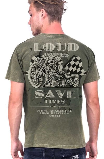 WCC West Coast Choppers Heren-T-shirt Loud Pipes Tee WCCTS132789GN