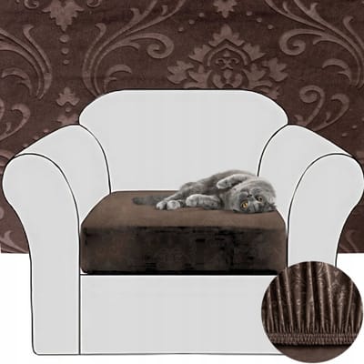 Elastisch Bankhoes Velours met Ornament - Brons
