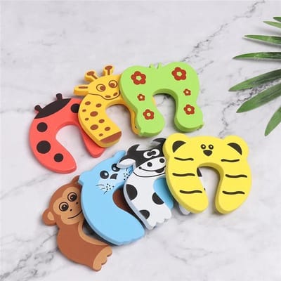 Jumada - Deurstoppers - 2 Stuks - Beveiliging - Kinderen - Baby - Foam - Deurklem - Deurbuffer - Deurstop - Vingerbescherming – Lieveheersbeestje – Zwart – Rood