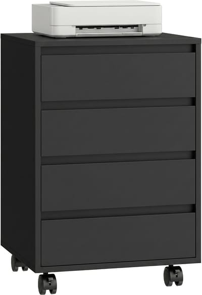 HOMCOM-archiefkast - MDF - 46x40x65cm - Zwart