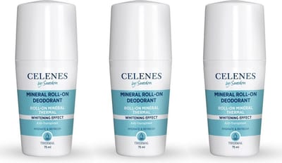 Celenes by Sweden Thermal Roll-On Deodorant - 75ml x 3 stuks - Whitening & Antitranspirant