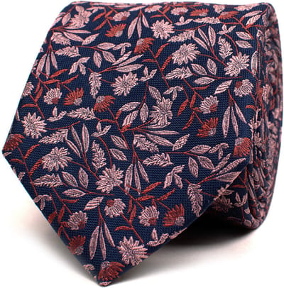 TRESANTI | FERRINO | Zijden stropdas met gekleurde veldbloemen | rood