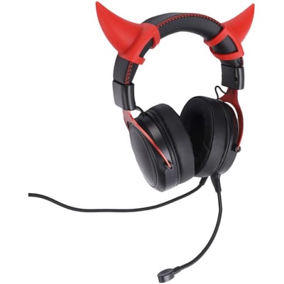 Casque de jeu filaire PC RGB lumineux à réduction de bruit, casque circum-aural avec microphone Black Red